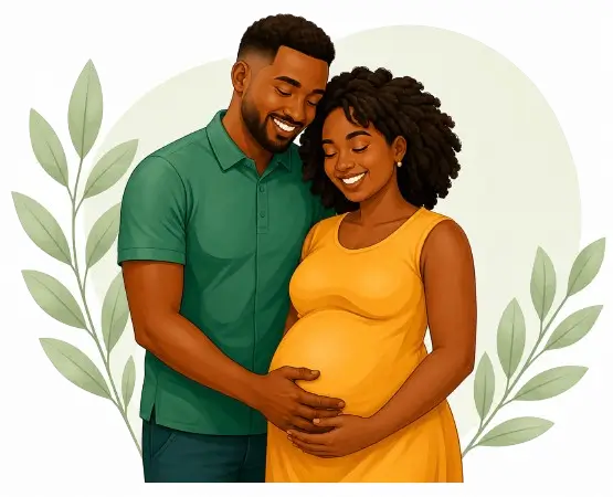 Happy expecting couple